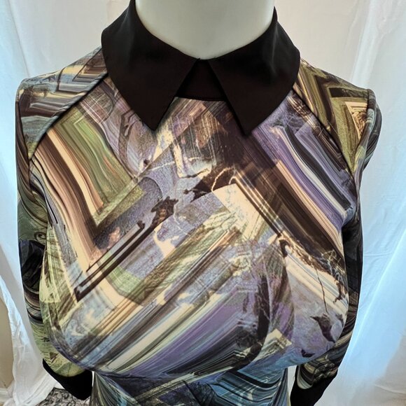 Ted Baker Dress Size 0 Abstract design 3/4 sleeve dress - Picture 7 of 12